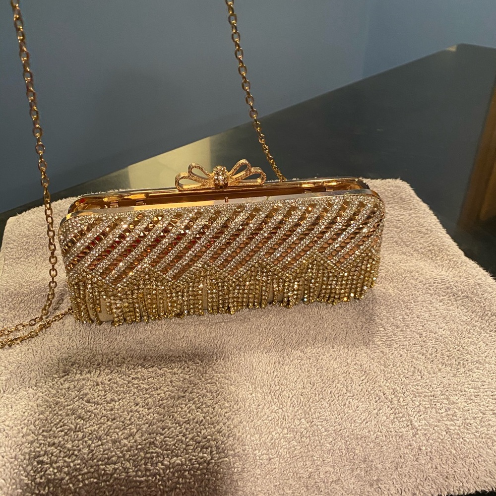 Gold clutch purse